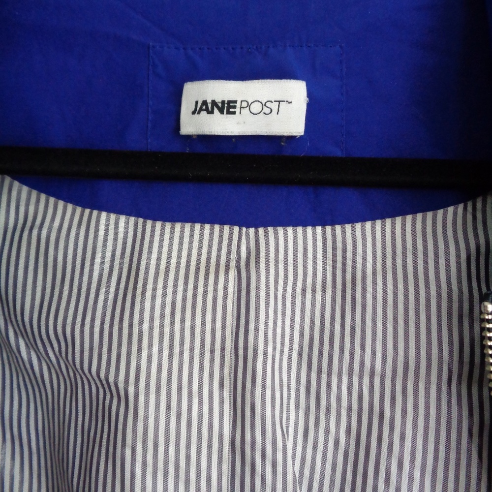 Jane Post Bright Blue Rain Jacket - image 3
